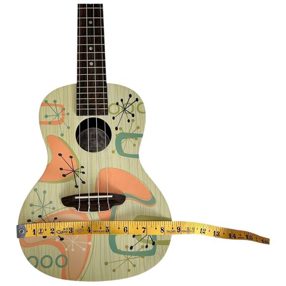 Luna Ukes UkeRadioactive Concert‎ Ukulele w Case Mid Century Starburst Design - Picture 10 of 11